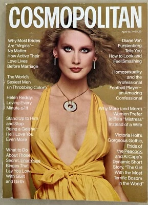 Cosmopolitan Magazine April 1977 Kathy Speirs Diane Von Furstenberg Sexiest Men - Image 1 of 4