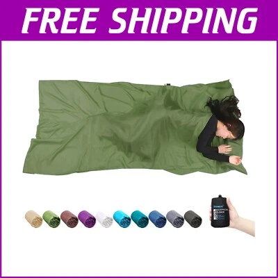 Forro de saco de dormir de seda de lujo 87"x43" - ligero y extra ancho cómodo Foto 1 de 4