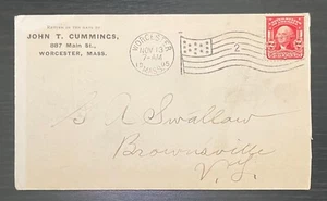 1905 JOHN T. CUMMINGS " THE EGG MAN " WORCESTER MASS. - STAMPED COVER & LETTER - Picture 1 of 4
