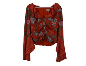 Finders Top Womens Floral/Striped Size L Red - Picture 1 of 12