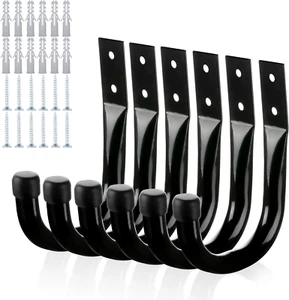 Metal Wall Hooks for Hanging Heavy Duty, 6Pcs Garage Organization and Storage Ho - Picture 1 of 12