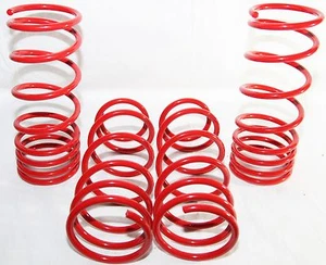 RED Coil Lowering Spring Set 2" Drop for 1984-1987 Toyota Corolla DLX/FX/LE/GST - Picture 1 of 4