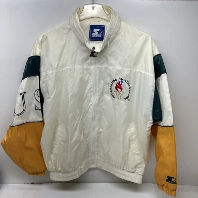 Chaqueta cortavientos vintage rara Atlanta 1996 EE. UU. Juegos Olímpicos Starter bloque de color para hombre XL Foto 1 de 4