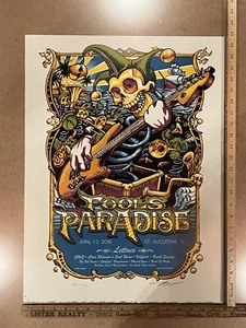 Grateful Dead Signed AJ Masthay 26/30 Fool’s Paradise Poster 18” X 24” - Picture 1 of 2
