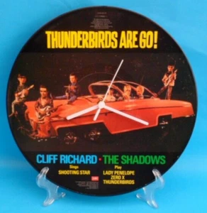 THUNDERBIRDS ARE GO !! 12" WALL CLOCK Upcycled Vinyl Record Picture Disc 12P173a - Picture 1 of 5