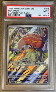 2025 POKÉMON WHITE FLARE EN HEATMOR ILLUSTRATION RARE #104 💎 PSA 9 - Bild 1 von 6