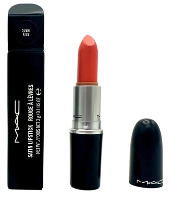 rossetto Mac Cosmetics Satin Lipstick All About Orange SUSHI KISS NUOVO - Image 1 of 4