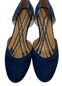 J. Renee Charolette Pump Satin Navy Blue Womens 8 W Formal Wedding Low Heel - Picture 1 of 8