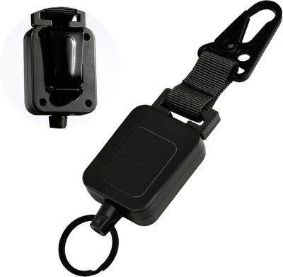 Llavero retráctil de alta resistencia mosquetón porta insignia con clip para cinturón, táctico I Foto 1 de 4