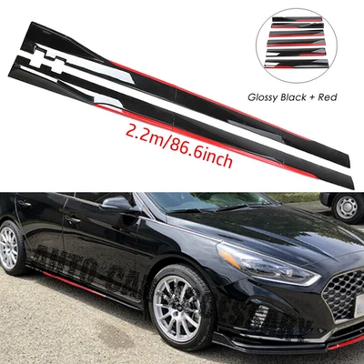 For Hyundai Tucson Glossy Black Look 86.6" Side Skirt Extension Spoiler Splitter Foto 1 de 4