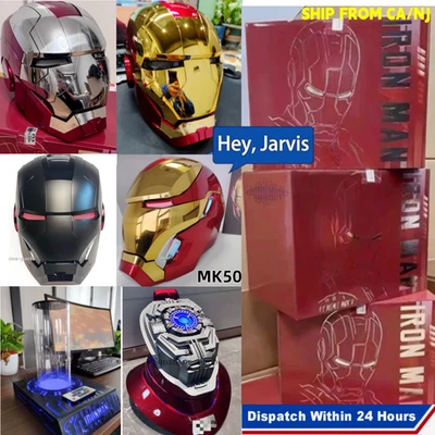 Autoking Iron Man Mk5 1:1 Helmet Wearable Voice-control Mask Cosplay Silver/Gold - Image 1 of 4