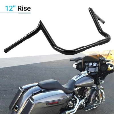 ¡¡LO ÚLTIMO!! Manillar 1-1/4" negro 12" elevación mono suspensión para Harley Touring Street Glide Foto 1 de 4