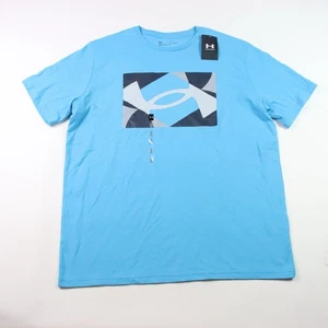 Under Armour Shirt Adult XL Blue Graphic Logo Short Sleeve Loose Fit Mens - Picture 1 of 9