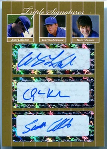 2007 Just Gold Clayton Kershaw Andy Laroche Scott Elbert Dreifachauto SP RC #/10 - Bild 1 von 2
