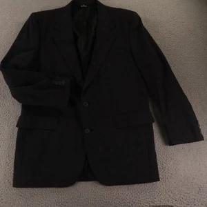 VTG Hopsack Jacket M MT Gray Charcoal 100% Wool Saks 5th Ave Made in USA 42L - Picture 1 of 24