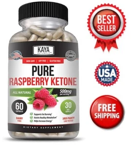 Pure Raspberry Ketone Energy Weight Loss Appetite Control Boost Metabolism 60ct - Picture 1 of 16