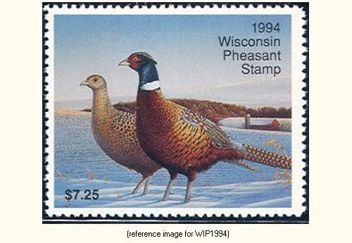 D2K Wisconsin Pheasant Stamp 1994 $7.25 - Image 1 of 1