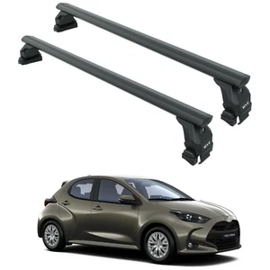 For Toyota Yaris HB 2020-2025 Roof Rack Cross Bars Normal Roof Alu Black - Bild 1 von 7