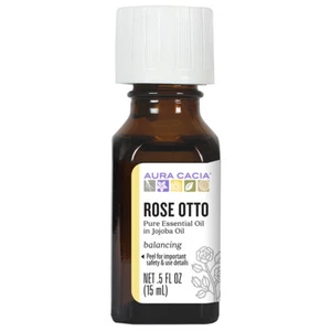 Aura Cacia Pure Essential Oils in Jojoba Oil Balancing Rose Otto 0.5 oz 6 Pack - Picture 1 of 7