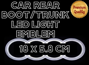 Per Q5 Q3 A6 Per Posteriore Auto LED 4D Anelli Decorativa Luce Bianca “18x5.8CM” - Picture 1 of 7