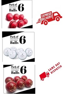 Cricket Ball Premium Quality Balls 156g Club Match Leather Cricket Pack Of 6 - Picture 1 of 21
