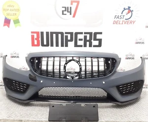 MERCEDES BENZ C CLASS W205 2014-2018 AMG BLACK FRONT BUMPER COMPLETE A2058850925 - Picture 1 of 14