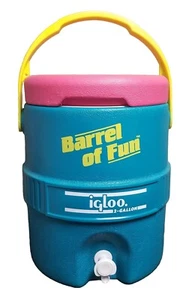 Iglú Barril de Diversión Vintage 2 Galones Enfriador Verde Azulado y Rosa Años 90 Retro Con Caño - Imagen 1 de 9