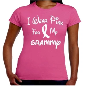 T-Shirt I Wear Pink For My Grammy Breast Cancer Awareness Walk Strong Cure - Bild 1 von 2