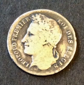Belgique - Léopold Ier -  Rare et Jolie monnaie de 1/4 de Franc 1834  (2) - Picture 1 of 2