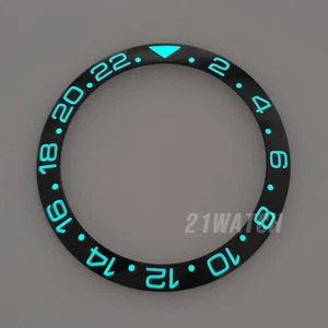 Inserto de bisel de cerámica negro Super Lumed 38 mm para relojes estilo GMT MASTER II - Imagen 1 de 5