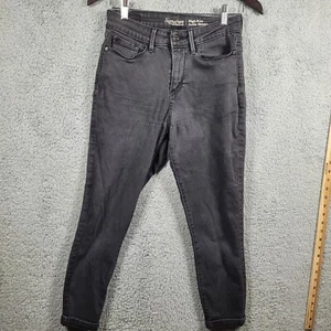 Signature By Levi Strauss High Rise Ankle Skinny Jeans Cuffed Women 4 W27 Black - Imagen 1 de 8