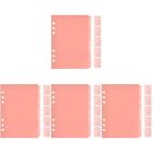 48 Pcs Pink Pp Notebook Separated Pages Colorful Binder Clips