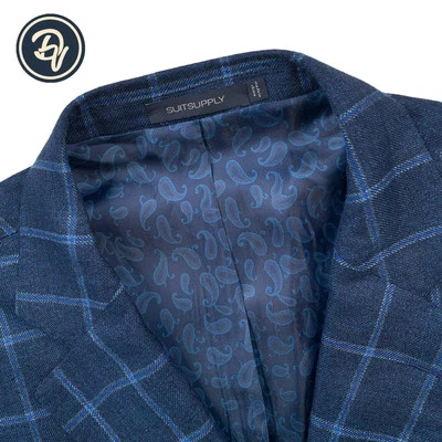 Franela ventana azul marino real Huddersfield personalizado 54 R Suitsupply X para hombre Foto 1 de 4