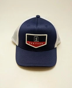 PGA Tour Pro Series Lightweight Navy Blue & White Adjustable Snapback Golf Hat - Picture 1 of 5