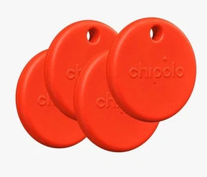 4x Chipolo POP 2025 w kolorze czerwonym Google Znajdź moje urządzenie Nework lub Apple Znajdź moje - Zdjęcie 1 z 5