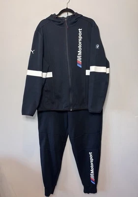 Chándal Puma Motorsports BMW negro cremallera completa sudadera con capucha pantalón de chándal para hombre XL y XXL usado en excelente estado Foto 1 de 4