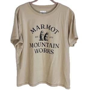 Camiseta para mujer Marmot Critter Mountain cuello redondo beige extra grande pulóver - Imagen 1 de 7
