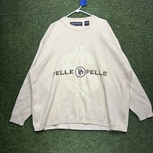 Vintage Marc Buchanan Pelle Pelle Sweater Mens 3XL Dollar Sign 90s y2k Baggy - Picture 1 of 12