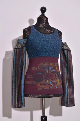 Save the Queen скарабей нейлона/полиамида многоцветный верхний свитер рукав женщин Sz M - Изображение 1 из 4