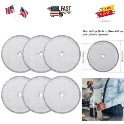 6 filtros de repuesto de acero inoxidable - 4 pulgadas para café prensado francés Foto 1 de 4