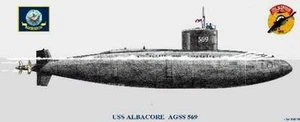 AGSS 569 USS Albacore Submarine Mahogany Kiln Wood Model Large New - Picture 1 of 1