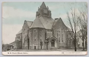 Methodist Episcopal Church Elwood Indiana IN pre-1908 Undivided Back Postcard - Picture 1 of 2