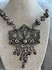 Ethnic Tribal Flower, Tassels Filigree Statement Pendent Feature Beads Necklace