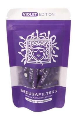 50 MEDUSA Aktivkohlefilter VIOLET  6 mm Filter Pfeifenfilter Kohlefilter - Bild 1 von 2