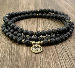 Malakette Lavakette Armband Mala 108 Perlen Lava 8mm - Bild 1 von 3