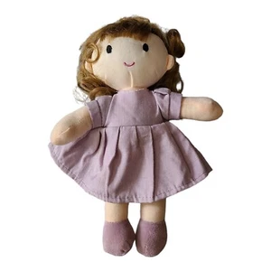 Muñeca de trapo en vestido púrpura pelo realista ojos y boca 10"  - Imagen 1 de 12