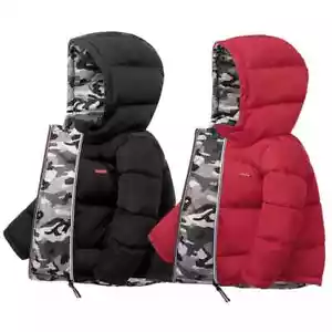 Winter Boys Down Jackets Warm Wear Hooded Kids Coat for 2-10 Years Children - Picture 1 of 17
