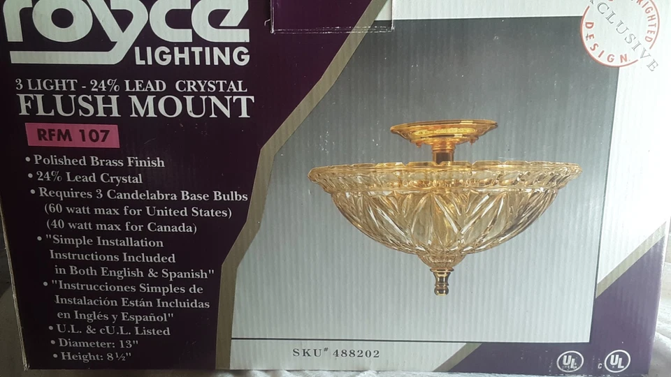 Royce Lighting flush mount light fixture - Image 1 of 1