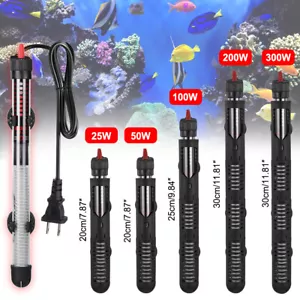 25W-300W Submersible Aquarium Fish Tank Heater Rod Heating Adjustable Thermostat - Picture 1 of 23