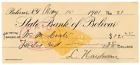 Us-Bolivar, Ny-Bank Check ... 100 Dollars ... 1901  .. *Xf+*??State Bank Of Boli